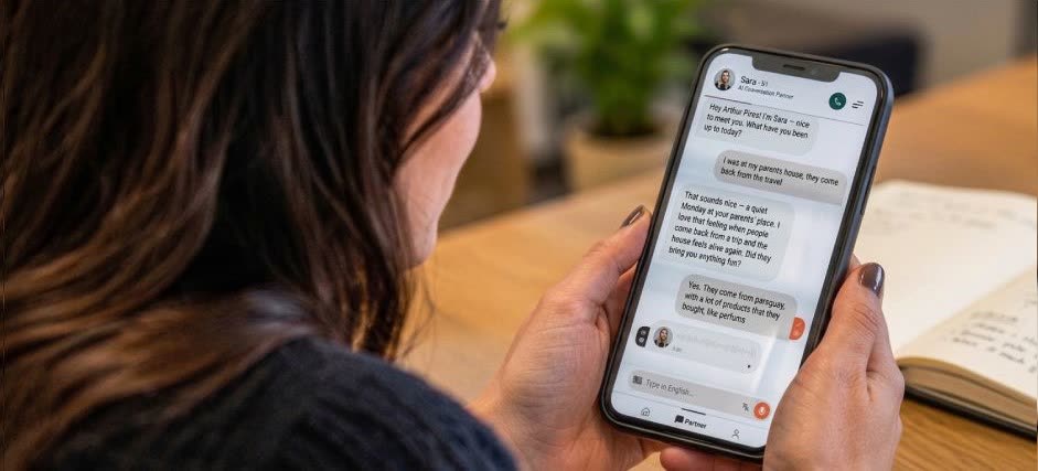 Conversa por texto com a persona de IA